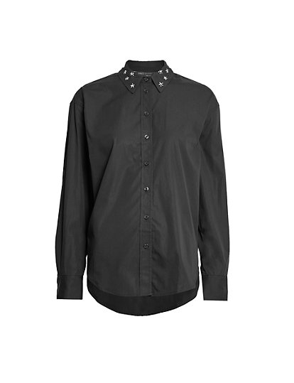 Pure Cotton Embellished Collared Shirt