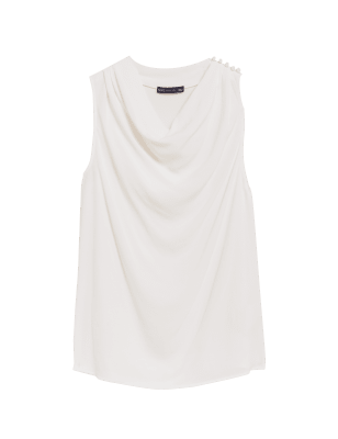 

Womens M&S Collection Cowl Neck Sleeveless Vest Top - Ivory, Ivory