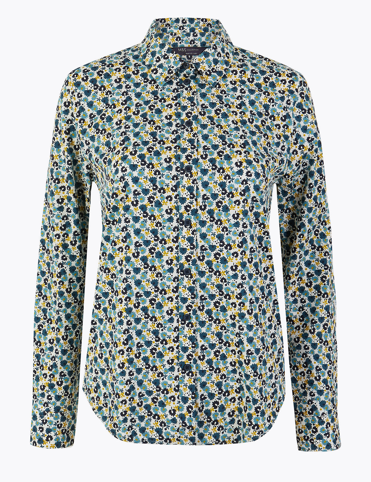 Pima Cotton Floral Button Detailed Shirt