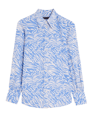 

Womens M&S Collection Animal Print Collared Long Sleeve Shirt - Multi, Multi