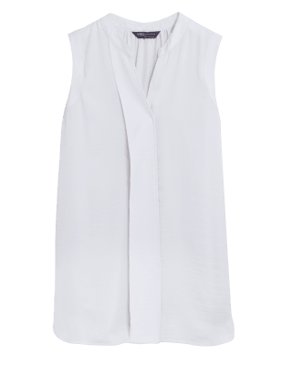 

Womens M&S Collection V-Neck Sleeveless Longline Popover Blouse - Ivory, Ivory