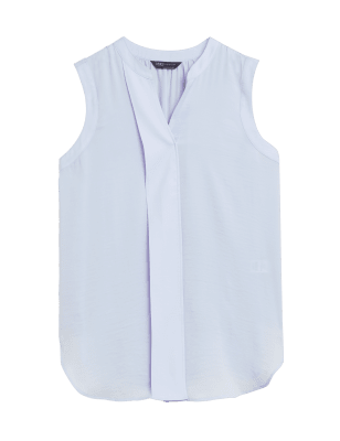 

M&S Collection Blusa cerrada larga sin mangas de escote en picoWomens - Pale Blue, Pale Blue