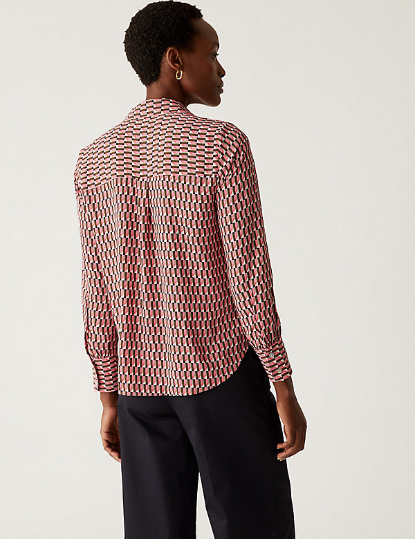 Printed Collared Long Sleeve Shirt - AU