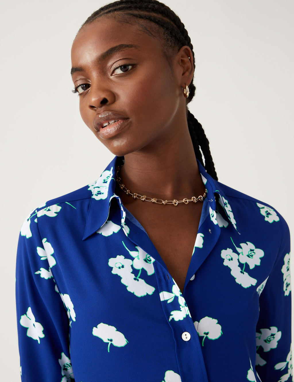 Printed Collared Long Sleeve Shirt image 1