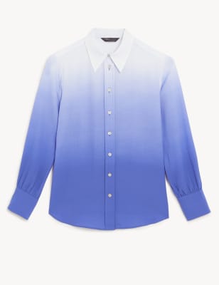 Printed Collared Long Sleeve Shirt