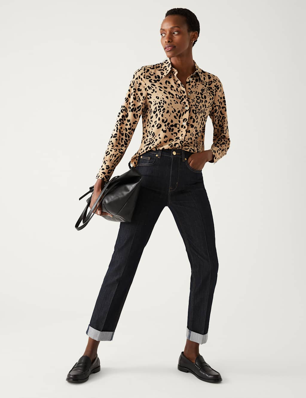 Printed Collared Long Sleeve Shirt image 1