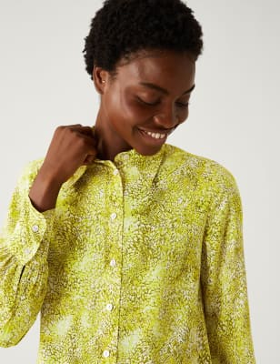 Printed Collared Long Sleeve Shirt