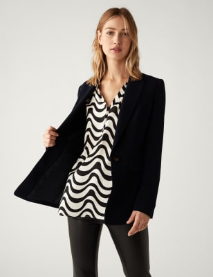 

Womens M&S Collection Gemusterte Popover-Bluse mit V-Ausschnitt - Ivory Mix, Ivory Mix