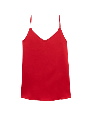 

Womens M&S Collection V-Neck Sleeveless Cami Top - Scarlet, Scarlet