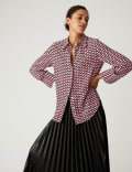 Geometric Collared Long Sleeve Shirt