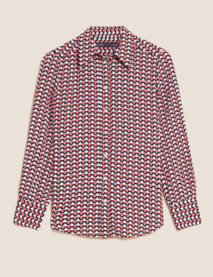 Geometric Collared Long Sleeve Shirt