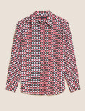 Geometric Collared Long Sleeve Shirt