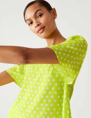 

Womens M&S Collection Printed Top - Lime Mix, Lime Mix