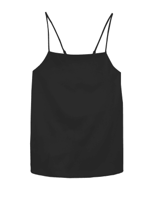 

Womens M&S Collection Square Neck Sleeveless Cami Top - Black, Black