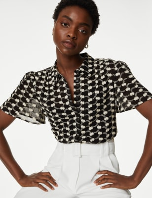 

M&S Collection Camisa con cuello con bordadoWomens - Black, Black