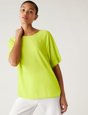 

Womens M&S Collection Oberteil mit Rundhalsausschnitt - Lime, Lime