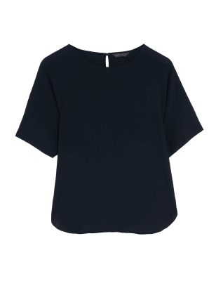 

Womens M&S Collection Round Neck Top - Midnight Navy, Midnight Navy