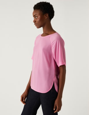 

Womens M&S Collection Oberteil mit Rundhalsausschnitt - Petal Pink, Petal Pink