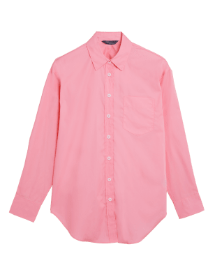 

M&S Collection Camisa estilo Girlfriend maxi 100% algodónWomens - Petal Pink, Petal Pink