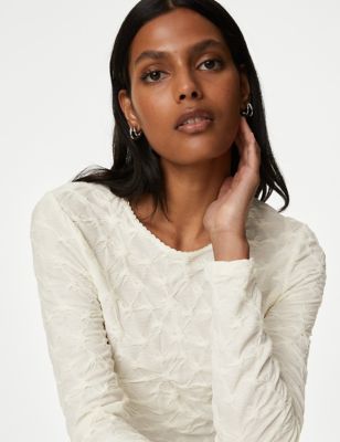 

Womens M&S Collection Jersey Textured Top - Ivory, Ivory