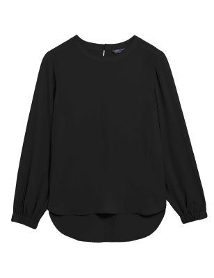 

M&S Collection Top de manga larga con cuello redondoWomens - Black, Black