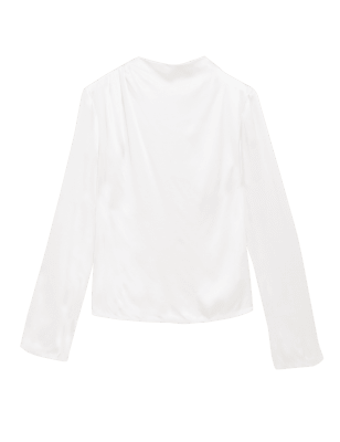 

Womens M&S Collection High Neck Pintuck Long Sleeve Top - Light Cream, Light Cream