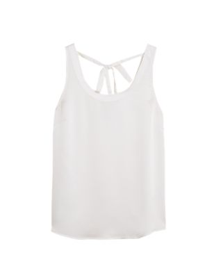 

Womens M&S Collection Satin Round Neck Sleeveless Cami Top - Ivory, Ivory