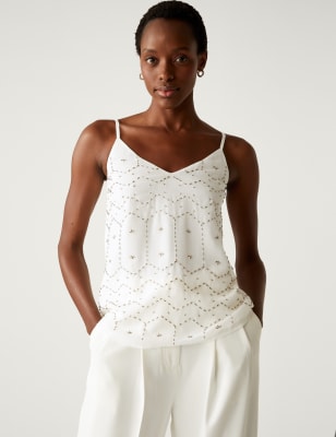 

Womens M&S Collection Embellished Cami Top - Ivory, Ivory