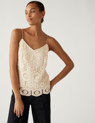 Cotton Rich Embroidered Cami Top