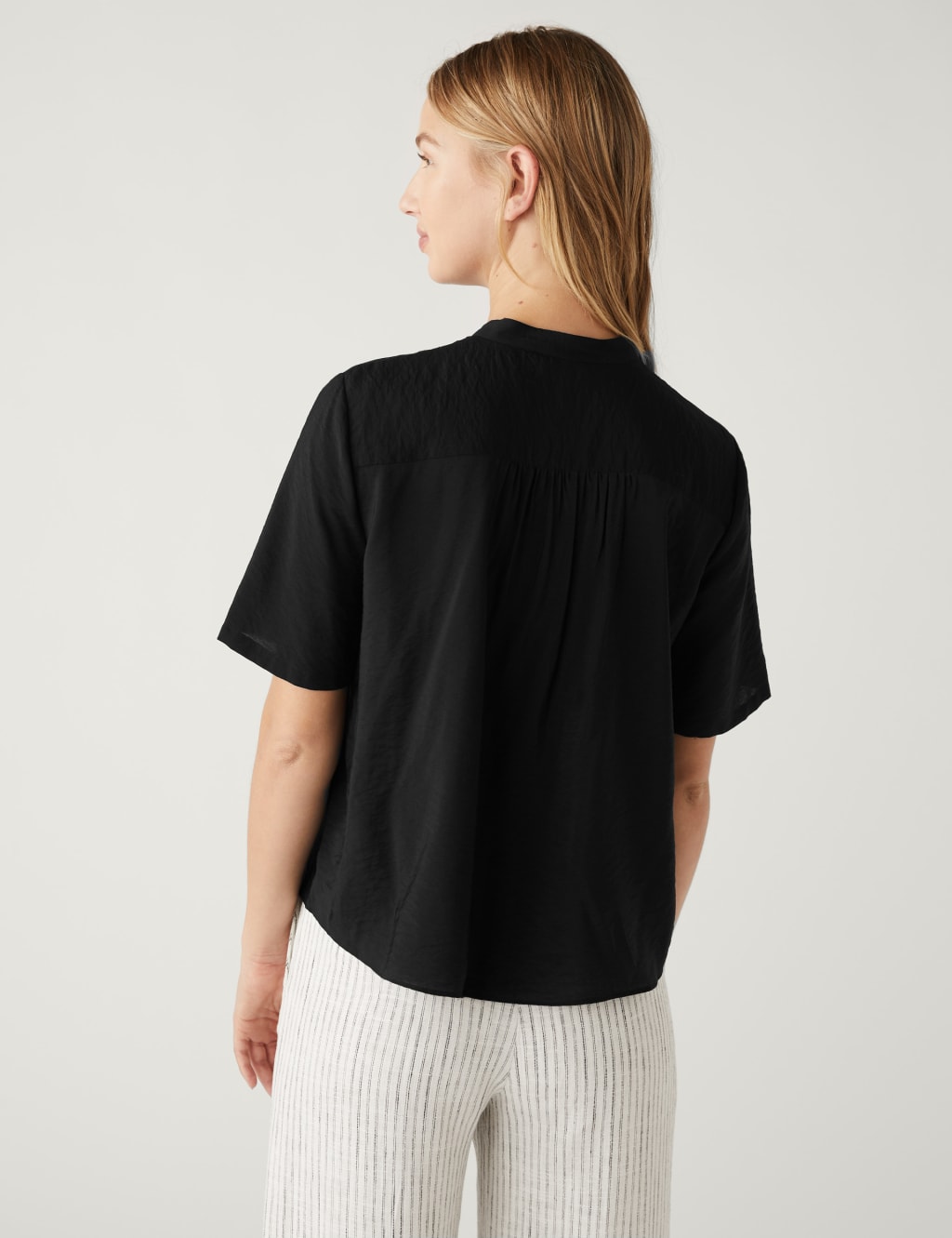V-Neck Smocked Popover Blouse image 5