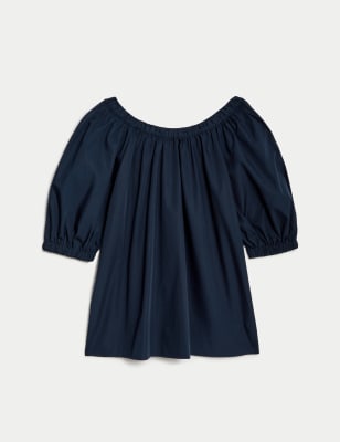 Pure Cotton Round Neck Blouse