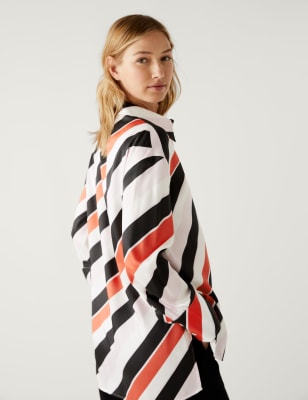 Striped Collared Neck Half Sleeve Shirt main image 1
