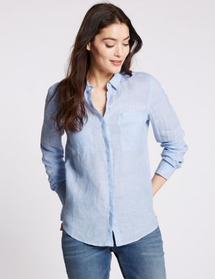 Linen Tops For Women | Linen Shirts & T Shirts | M&S