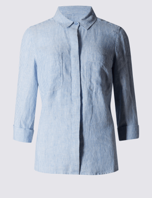 m&s pure linen shirt