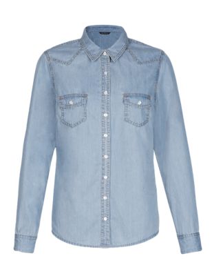Pure Cotton Denim Shirt | M&S Collection | M&S