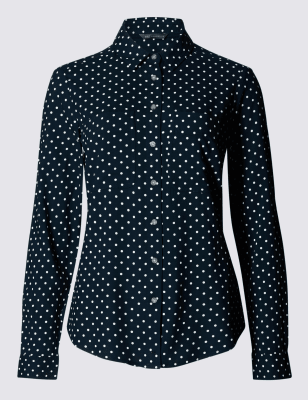 black spotted shirt