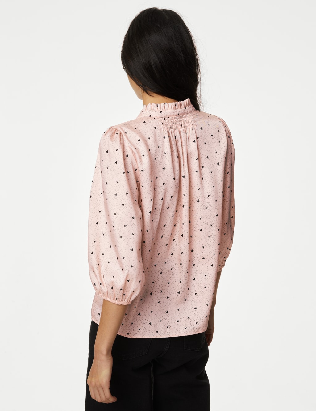 Printed V-Neck Frill Detail Blouse image 5