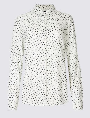 Spotted Long Sleeve Shirt | M&S Collection | M&S