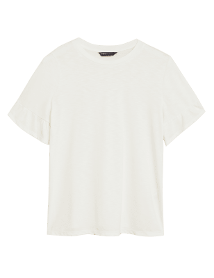 

Womens M&S Collection Normal geschnittenes T-Shirt mit hohem Modalanteil und Rundhalsausschnitt - Ivory, Ivory
