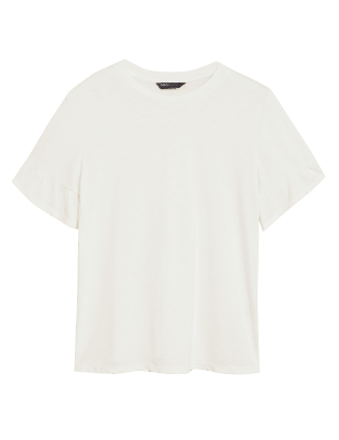 

Womens M&S Collection Modal Rich Round Neck Regular Fit T-Shirt - Ivory, Ivory