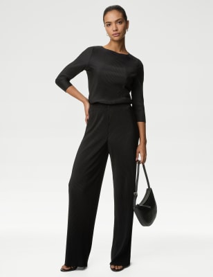 

Womens M&S Collection Jersey Ribbed Top - Black, Black