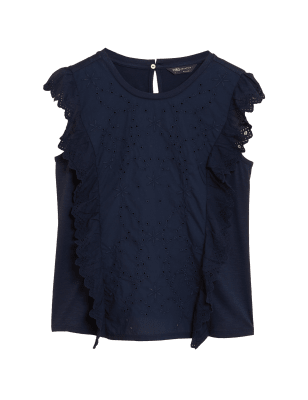

M&S Collection Top de ajuste estándar de modal con detalle de bordadoWomens - Navy, Navy