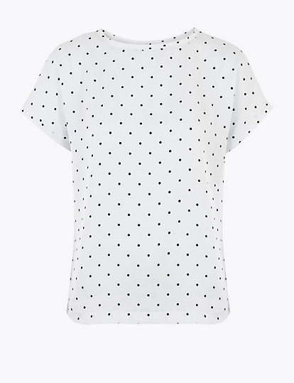Pure Poly Polka Dots Round Neck Top