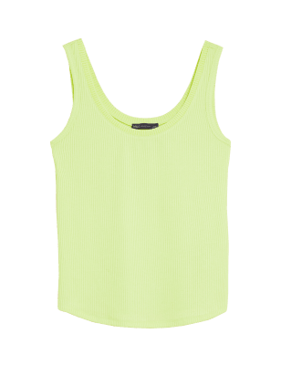 

Womens M&S Collection Ribbed Scoop Neck Sleeveless Vest Top - Light Citrus, Light Citrus