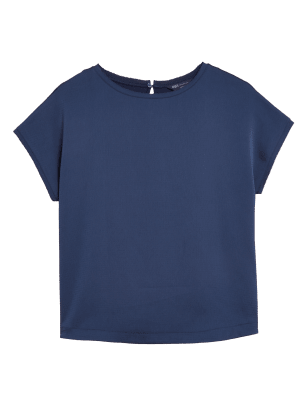 

M&S Collection Top de manga corta informal con cuello barcoWomens - Ink, Ink