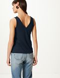 Textured V-Neck Relaxed Fit Vest Top