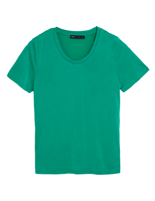 

Womens M&S Collection T-Shirt mit hohem Modalanteil und U-Ausschnitt - Spearmint, Spearmint