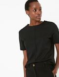 Ponte Straight Fit Short Sleeve Top