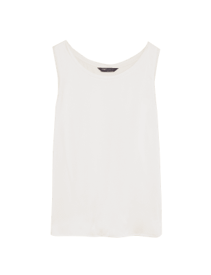 

Womens M&S Collection Round Neck Regular Fit Sleeveless Vest Top - Light Cream, Light Cream