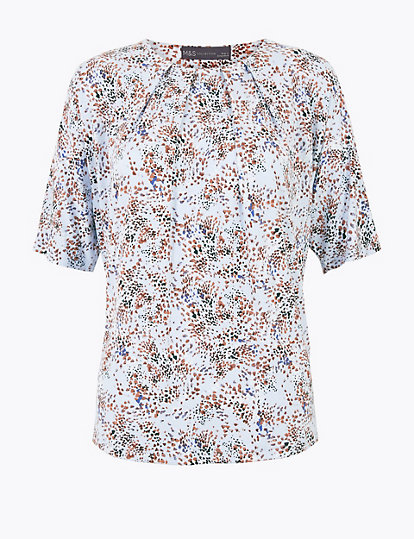Printed Relaxed Short Sleeve Top